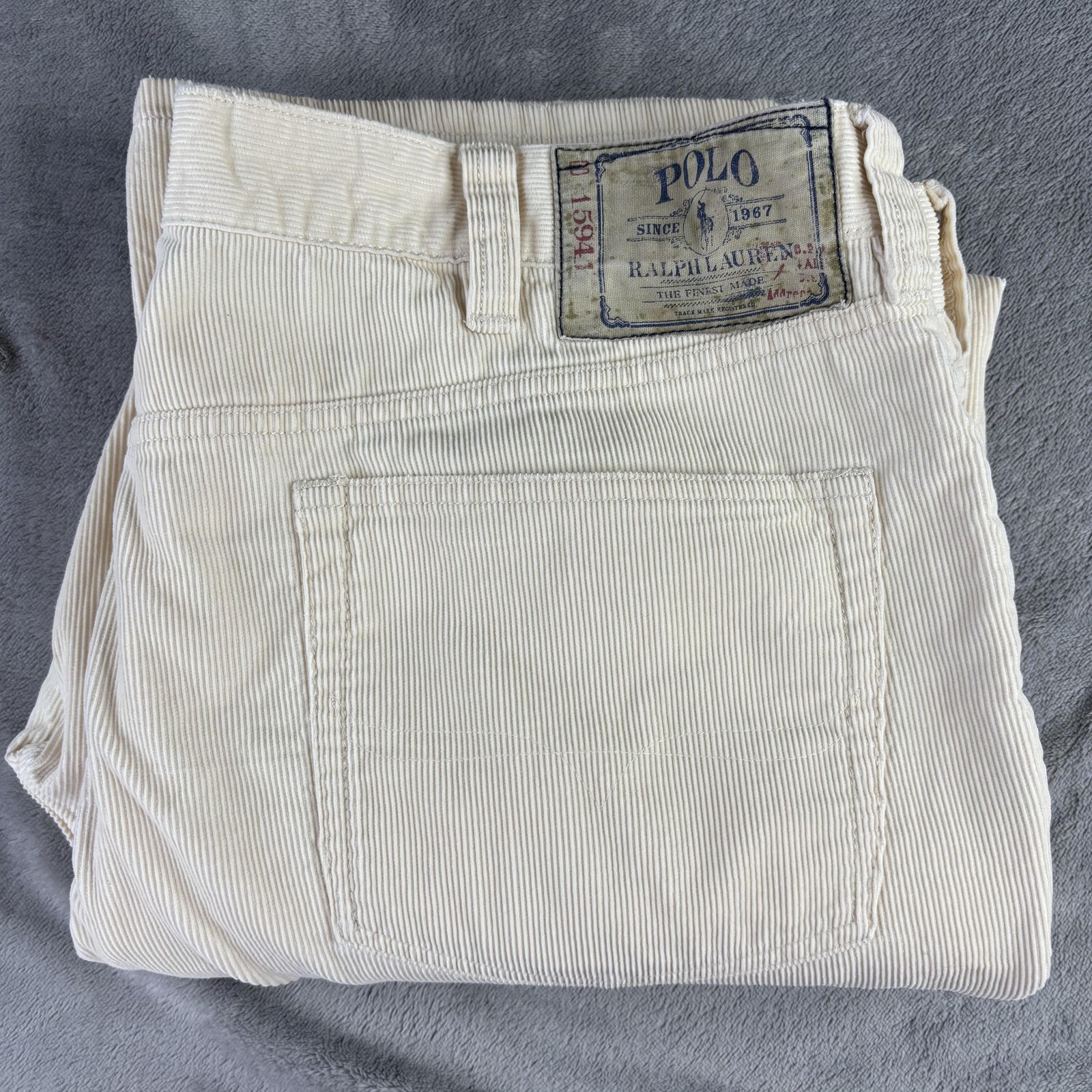 Polo Ralph Lauren Pants Mens 40x30 Beige Corduroy 5 Pocket Casual Jeans