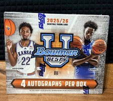 2025-26 BOWMAN U UNIVERSITY BEST HOBBY BOX (4 AUTOs) Basketball New Sealed QTY