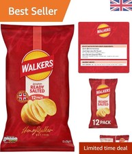 12x25g Ready Salted Crisps - Authentic British Potato Chips for Sharing