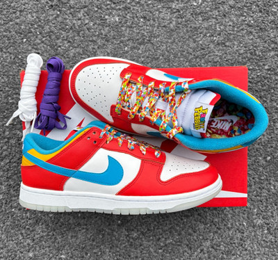 Nike Dunk Low QS LeBron James Fruity Pebbles DH8009-600 - Red - EU 40/US 7/UK 6
