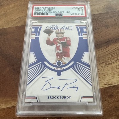 2022 Panini Flawless - Rookie Gems Signatures Brock Purdy #RGM-BP Sapphire /15
