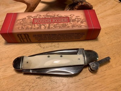 Rough Ryder White Smooth Bone Marlin Spike 4 1/2'' Pocket Knife RR577