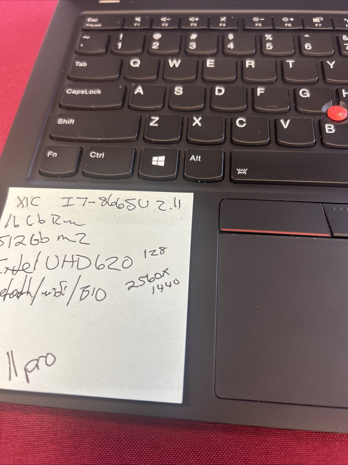 Lenovo ThinkPad X1, 14-Inch Laptop, with i7-8665U, Windows 11 Pro