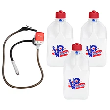 VP Racing 35221-CA, 5.5-Gal. Patriotic Jug(3PK) w/Battery Powered Fuel pump(1PK)