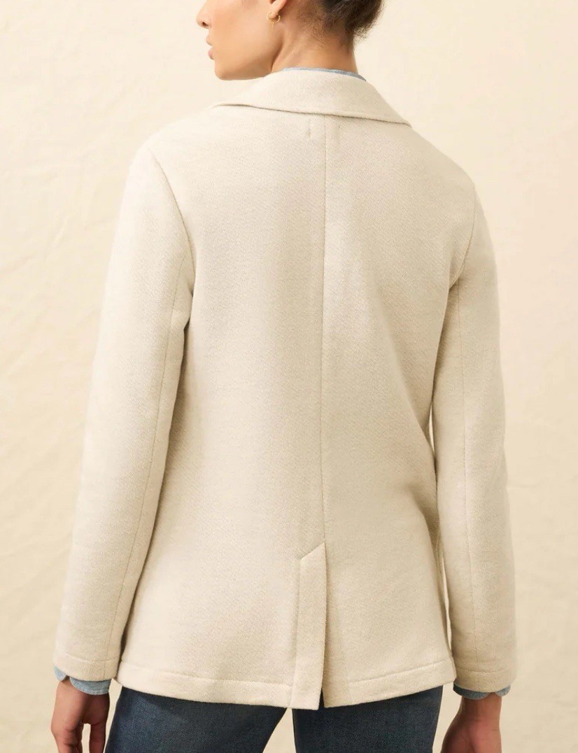 FAHERTY Inlet Knit Sweater Blazer Light Oatmeal Melange WOS2507 Retail $198