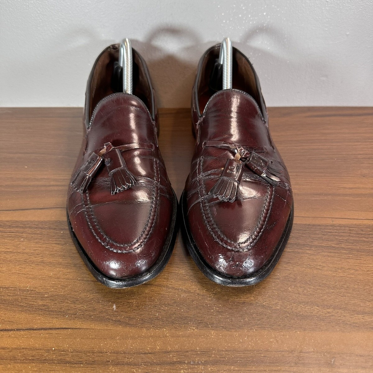 Allen Edmonds Grayson Men\'s Size 9.5 AA Tassel Oxfords Burgundy Dress Shoes Allen Edmonds Grayson Loafers Men main image 3