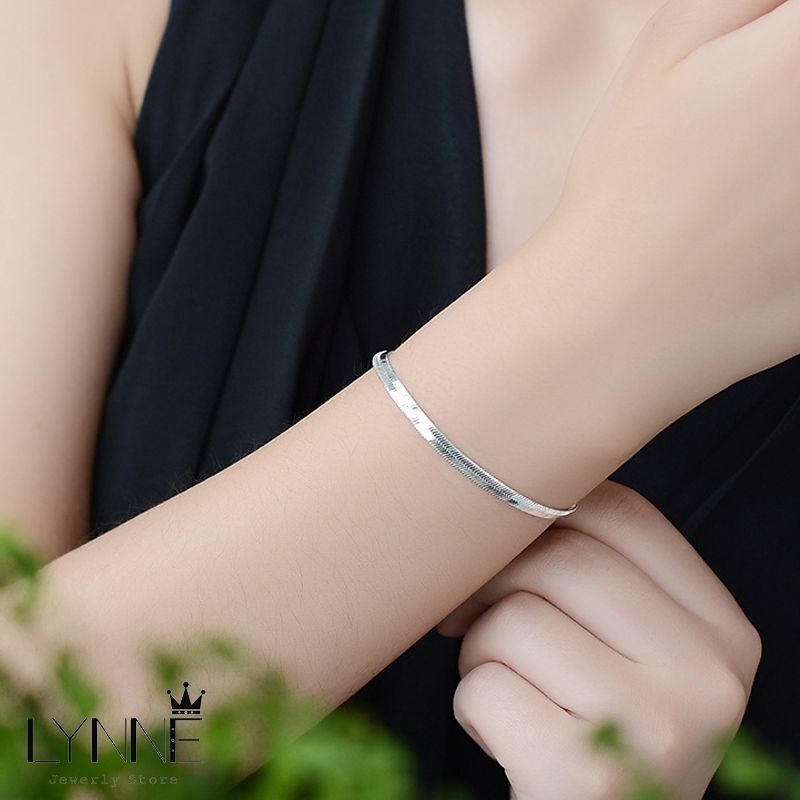 Flat Snake Chain Bracelets - 925 Sterling Silver Blade