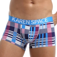 Man Sexy Boxer Briefs Underwear Silk Low Rise Trunks Bulge Pouch Man Underpant