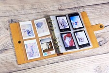 Personalized instax mini photo album with sleeves leather photocard binder book