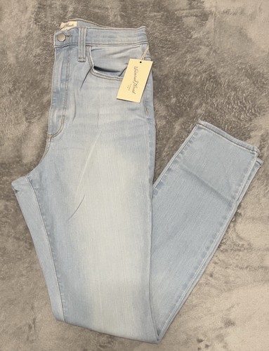 Hellblaue Damenjeans hoher Bund Skinny Größe 10 lang – Universalfaden