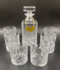 Set Whisky Caraffa Bottiglia 6 bicchieri In cristallo molato RCR