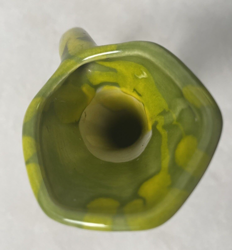 MCM Haeger Style Green Slim Bud Vase Pitcher Art Pottery Retro Tall 9" Unsigned - Picture 5 of 6