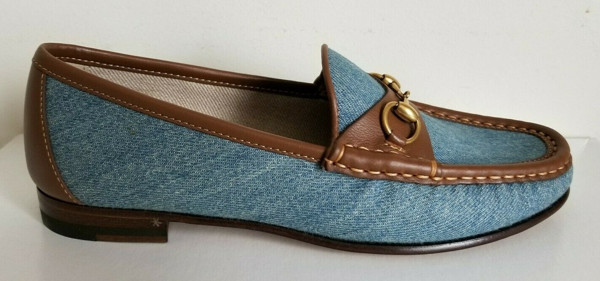 GUCCI FRAME 1953 Washed Denim Horsebit Loafers MOCCASINS EU 35 I LOVE SHOES