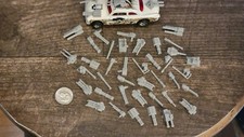 Tiny Weapons Pack 40 items Silver 3d printed. 19 to 22 mm long width varies.