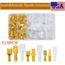 315PCS Automotive Electrical Wire Connectors male female Spade terminal US