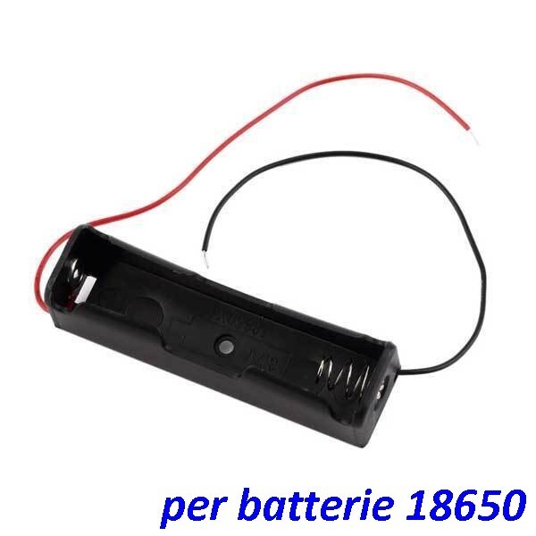 Case Porta Batteria 1 Posto 1.5V con Leads Rosso/Nero - Elettronica