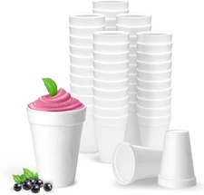 16 Oz Disposable Styrofoam Cups (50 Pack) White Foam Cup Insulates Hot & Cold B