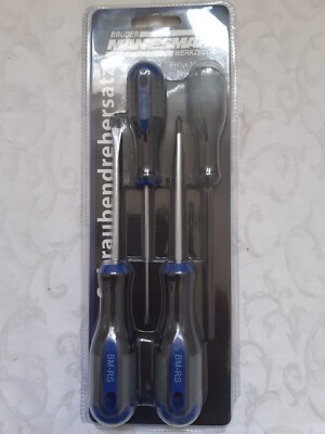 Brüder Mannesmann Schraubendreher-Set, 4-tlg. Schraubendreher Satz  M11300 blau