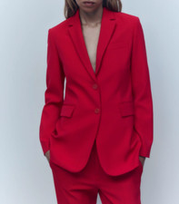 ZARA NEW WOMAN STRAIGHT CUT POCKET BLAZER 8490/460 FUCHSIA XS - XXL