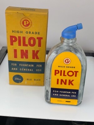Pilot Bottle Blue Black Ink Size 45 x 183 mm Made in Japan (e430)