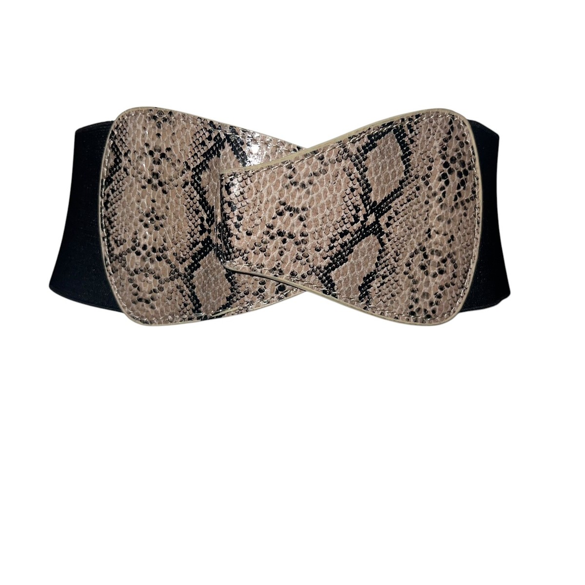 BCBG MAXAZRIA Snakeskin Wide Statement Belt Stretch Waist 