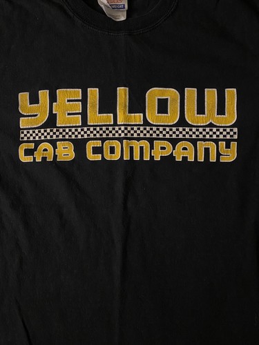 chemise vintage jaune compagnie taxi promo voiture petit rare hipster - Photo 2/3