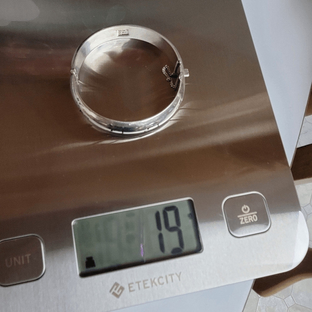 TAXCO MEXICO SOLID 925 HINGED BANGLE BRACELET wit… - image 10