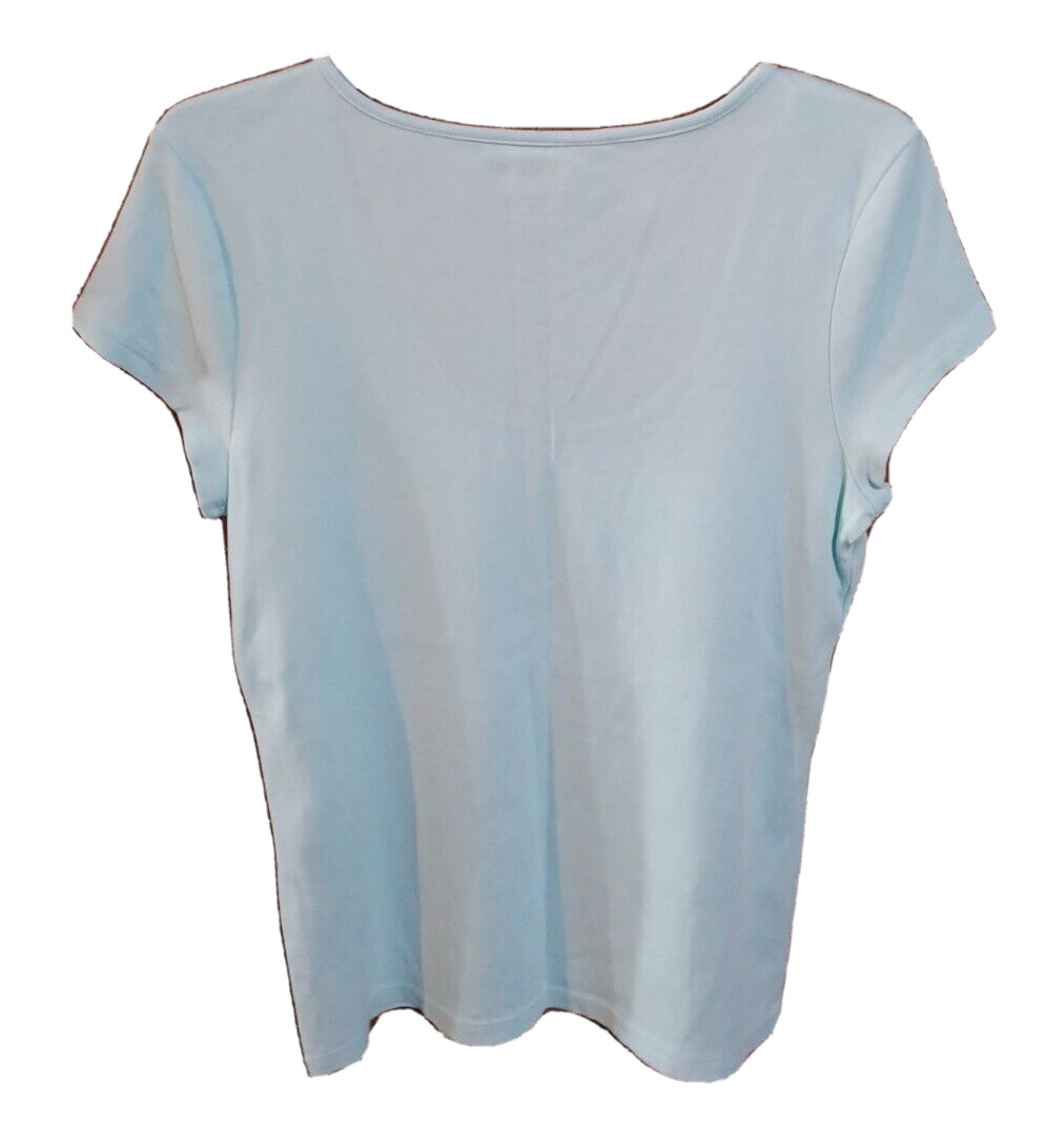 Women's Cambridge Dry Goods Solid Blue Pullover T… - image 2