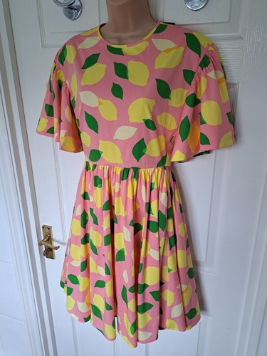 Kate Spade Greenwich Dress Size UK 8 (US 4) Lemon Toss Knee Length Pink - Bild 4 von 15