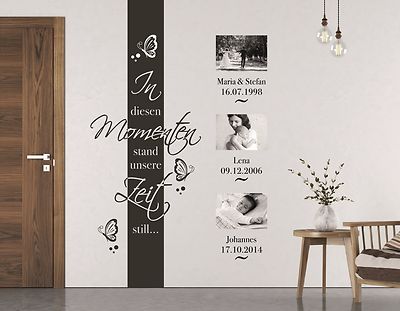 Wandtattoo Wohnzimmer Wandaufkleber in diesen Momenten Name Bilderrahmen Foto 70