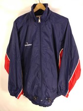 Vintage Diadora Navy Blue Red Windbreaker Jacket Size Medium 48" Chest