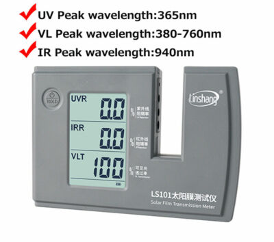 Solar Film Transmission Meter Window Tint Tester Light Transmittance Meter Gauge