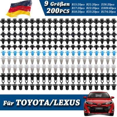 200x Innen Clips Befestigung Auto Stoßstange Autotür Spreiznieten Fit für Toyota