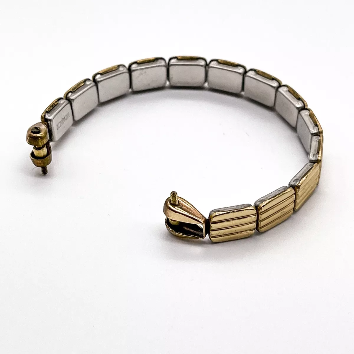 Vintage Bracelet Mondaine Warranty Goldin Ground Acier Inox