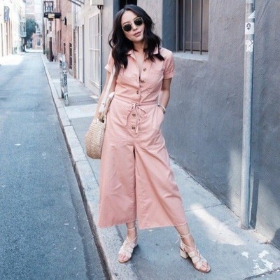 madewell coral jumpsuit