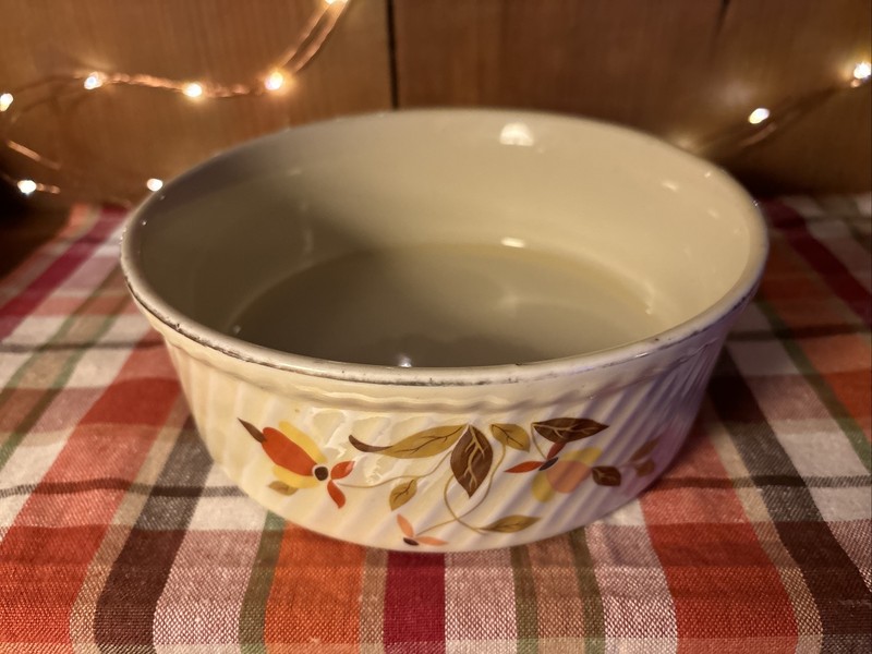 HALL, VINTAGE JEWEL TEA MID-CENTURY AUTUMN LEAF SERVING or SOUFFLE' BOWL