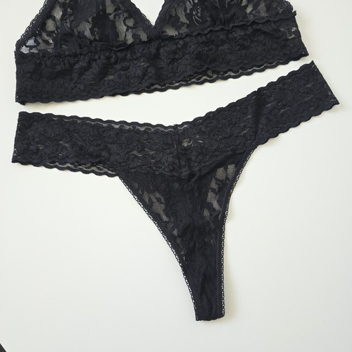 IMPRESIONANTE CONJUNTO SUJETADOR BRALET TANGA MUJER ALL SAINTS REGALIA ENCAJE NEGRO 12 M VINTAGE - Imagen 14 de 23