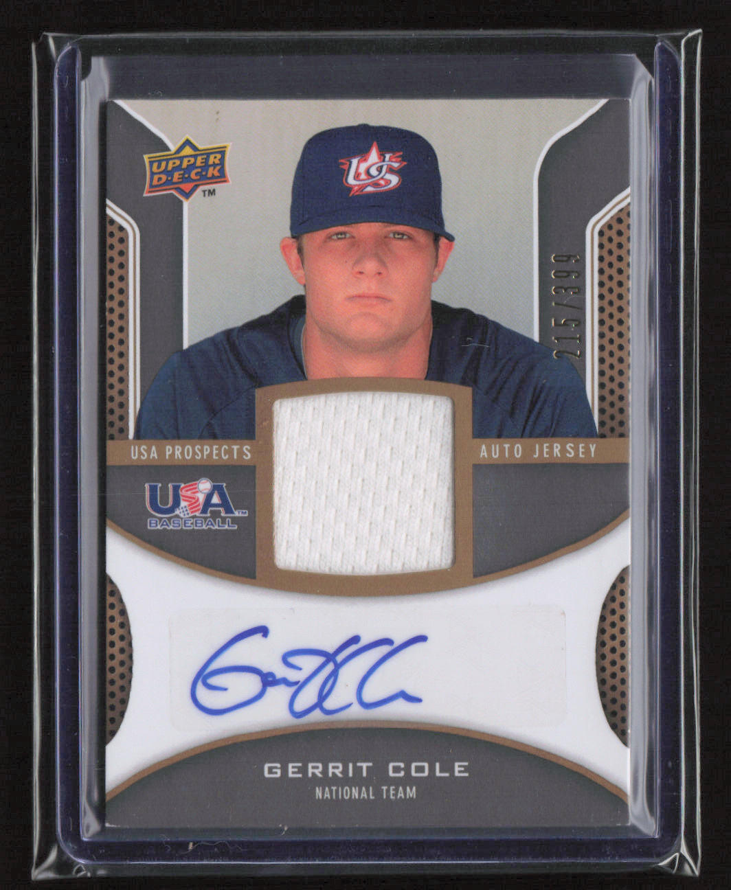 2009 Upper Deck Signature Stars #USA-CO Gerrit Cole USA Prospect Autos #/399 RC