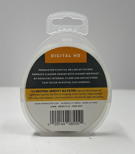 Promaster Digital HD Filter 52mm ND16x (1.2) Code 8555 - Picture 2 of 5