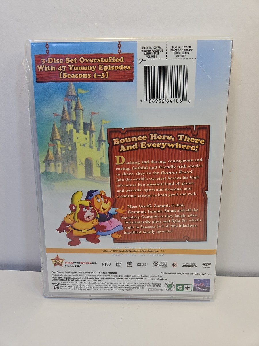 Adventures of the Gummi Bears (DVD, 3-Disc Set, Disney) NEW