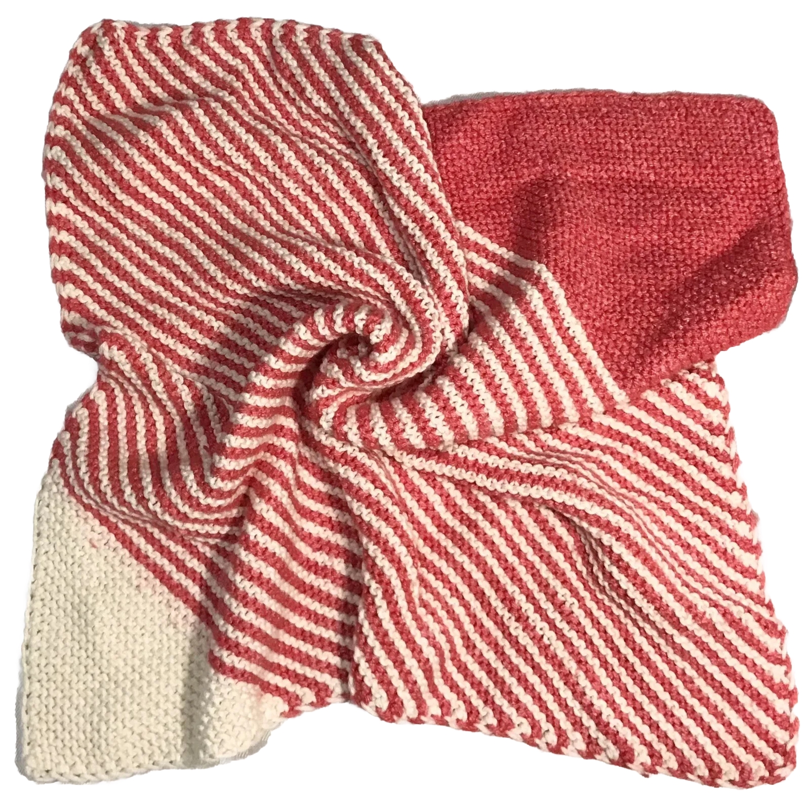 PONY Coperta culla neonato lavorato a maglia corallo molto morbida e cappello a cofano fatto a mano