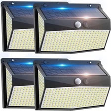 318 Leds Motion Sensor Outdoor Lights 600LM 6500K Solar Powered Flood Lights Out