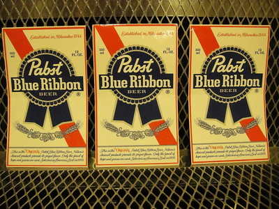 PBR PABST BLUE RIBBON Beer ~ NEW ~ 3 PACK  STICKERS 3 1/4'' X 5 1/2'' Decal