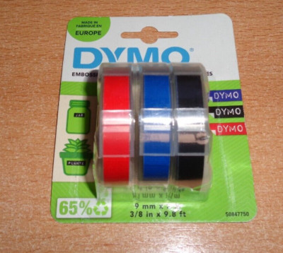 DYMO 3x 3D Prägeband für Dymo Omega Beschriftungsgerät Prägegerät Schriftb,NEU!