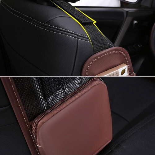 Bolsa colgante de malla de almacenamiento lateral para asiento interior de coche de cuero de 3 colores accesorios para coche - Imagen 10 de 12