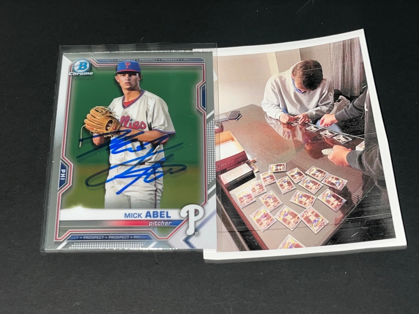 Mick Abel Phillies Auto Signed 2021 Bowman Chrome