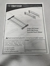 Used Harmar Installation Owner's Manual for Single-Multi and Extended Reach Ramp