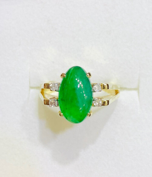 14K Solid Yellow Gold Solitaire Ring With Natural… - image 7