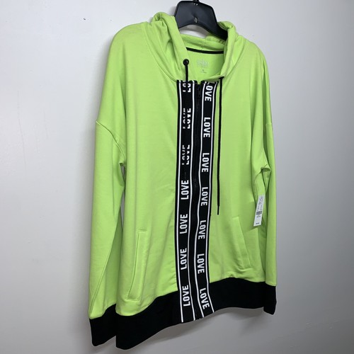 Women’s NY&CO Green "Love" Hooded Zip-Front Jacket Size M - Picture 5 of 12