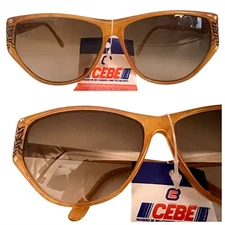 1990’s CEBE France Angular Sunglasses Mod 931, Brown & Black, Unisex and NWT
